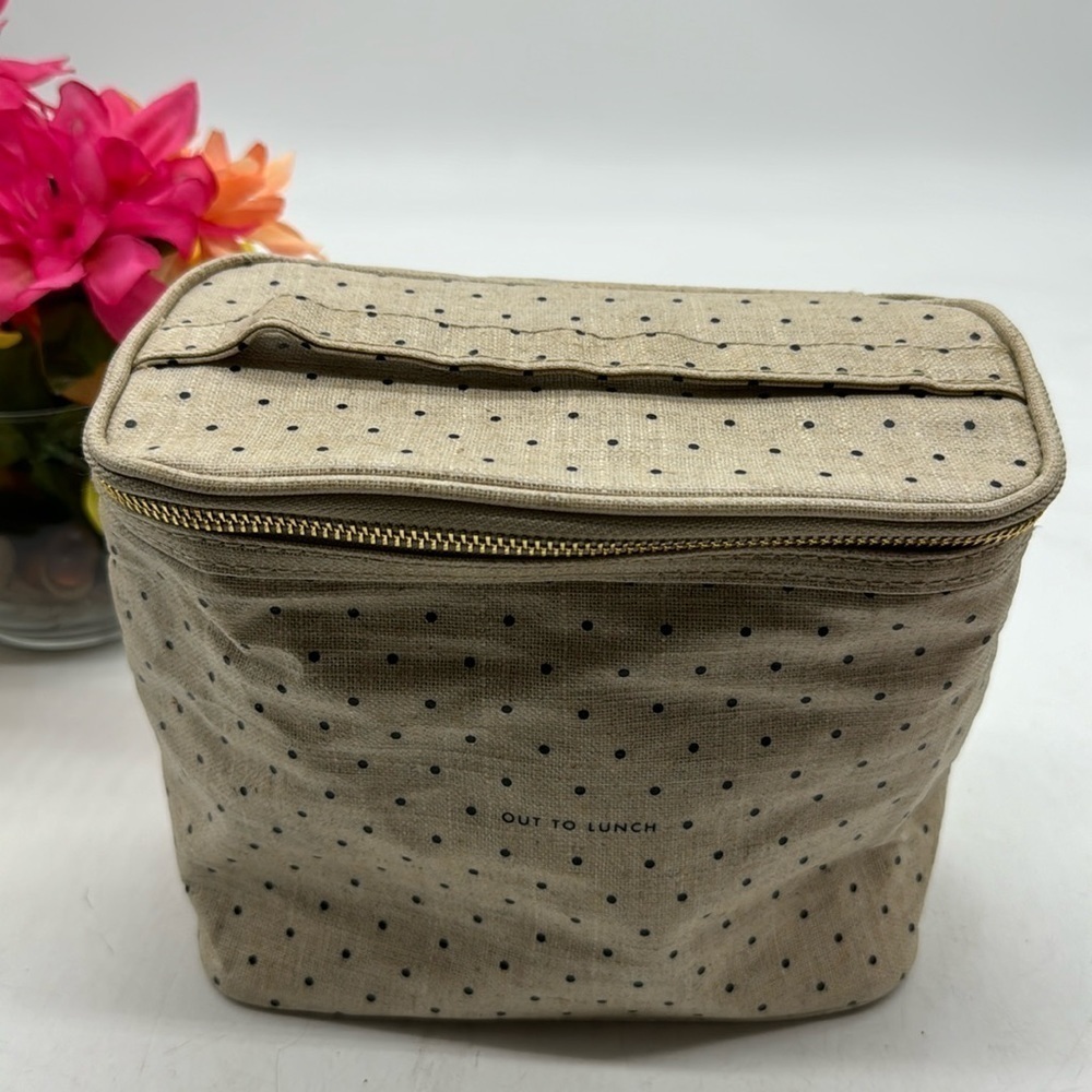 Kate Spade Tan Polka Dot Out to Lunch Cosmetic Bag MCB9414A